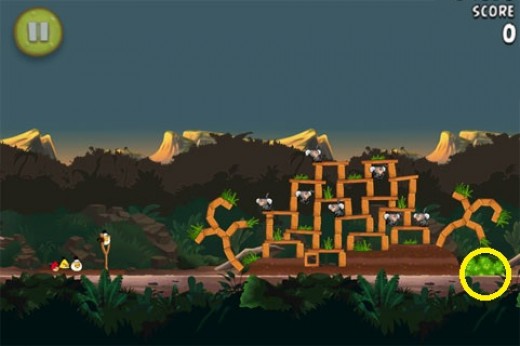 Banane d'or cachée 13 dans Angry Birds RIO