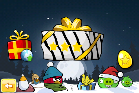 Menu oeuf d'or Angry Birds Noël