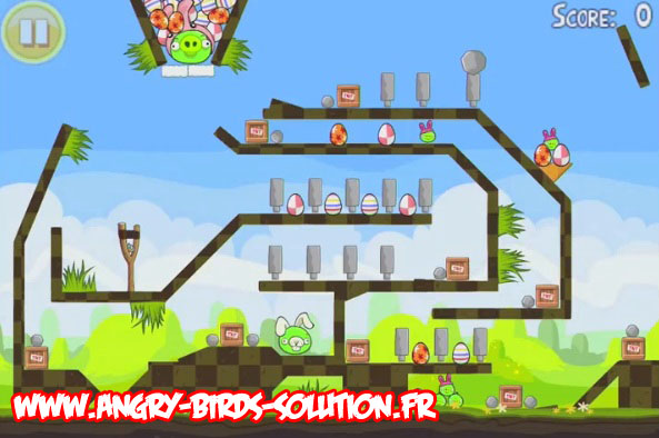 Niveau bonus de l'oeuf de pâques en or 19 d'Angry Birds Easter