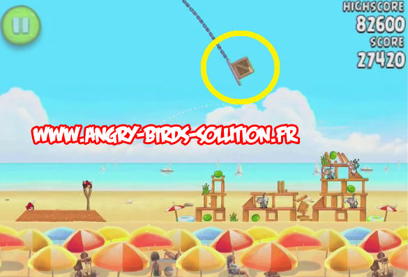 Pastèque d'or cachée 1 d'Angry Birds Rio : Beach Volley