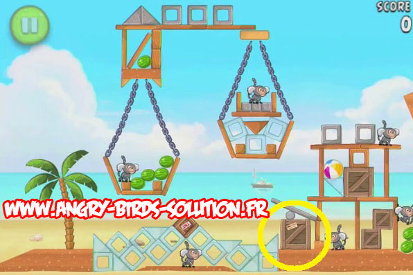 Pastèque d'or cachée 11 d'Angry Birds Rio : Beach Volley