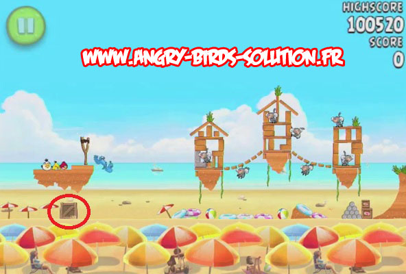 Pastèque d'or cachée 13 d'Angry Birds Rio : Beach Volley