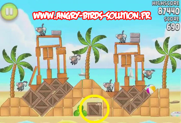 Pastèque d'or cachée 3 d'Angry Birds Rio : Beach Volley