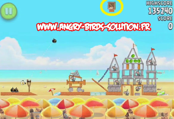 Pastèque d'or cachée 5 d'Angry Birds Rio : Beach Volley