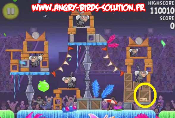 Papaye en or cachée 4 du niveau 7-8 d'Angry Birds Rio