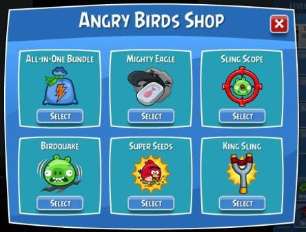 L'Angry Birds Shop sur Facebook