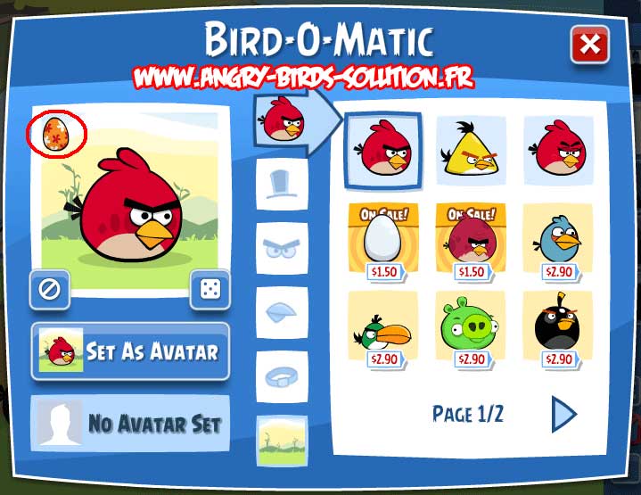 Oeuf de Pâques #2 d'Angry Birds Facebook